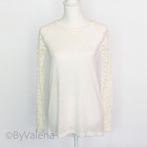 Lauren Conrad Lace Long Sleeve Shirt Ivory White S Whimsical Romantic